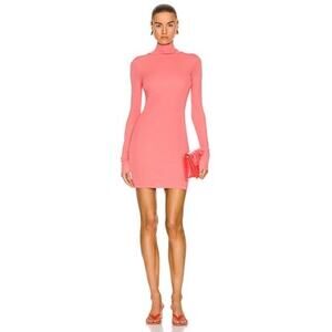 ZEYNEP ARCAY pink turtle neck longsleeve Backless Mini Jersey Dress IT 42 (US 6)